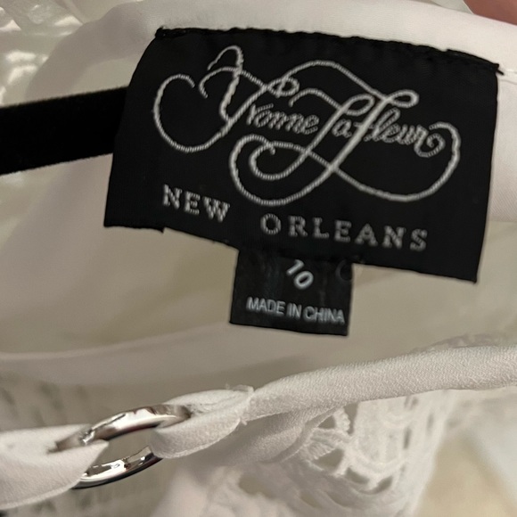Yvonne Lafleur New Orleans boutique white crochet dress size 10 - Picture 5 of 6